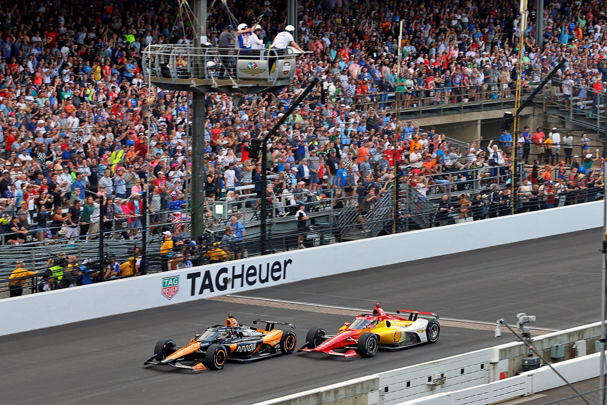 Pato O'Ward, McLaren, and Josef Newgarden, Penske, Indy 500